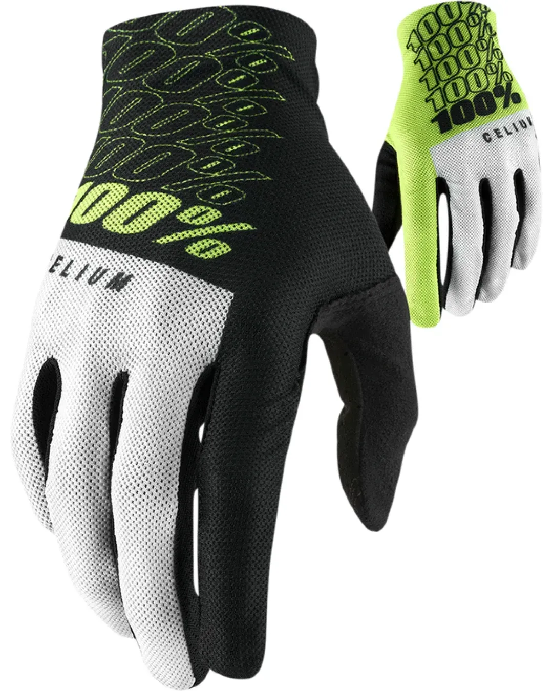 Мотокрос/вело ръкавици 100% CELIUM BLACK/WHITE/YELLOW FLUO