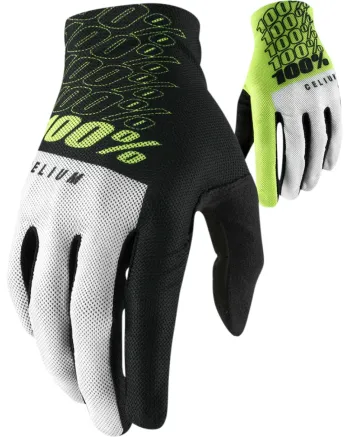 Мотокрос/вело ръкавици 100% CELIUM BLACK/WHITE/YELLOW FLUO