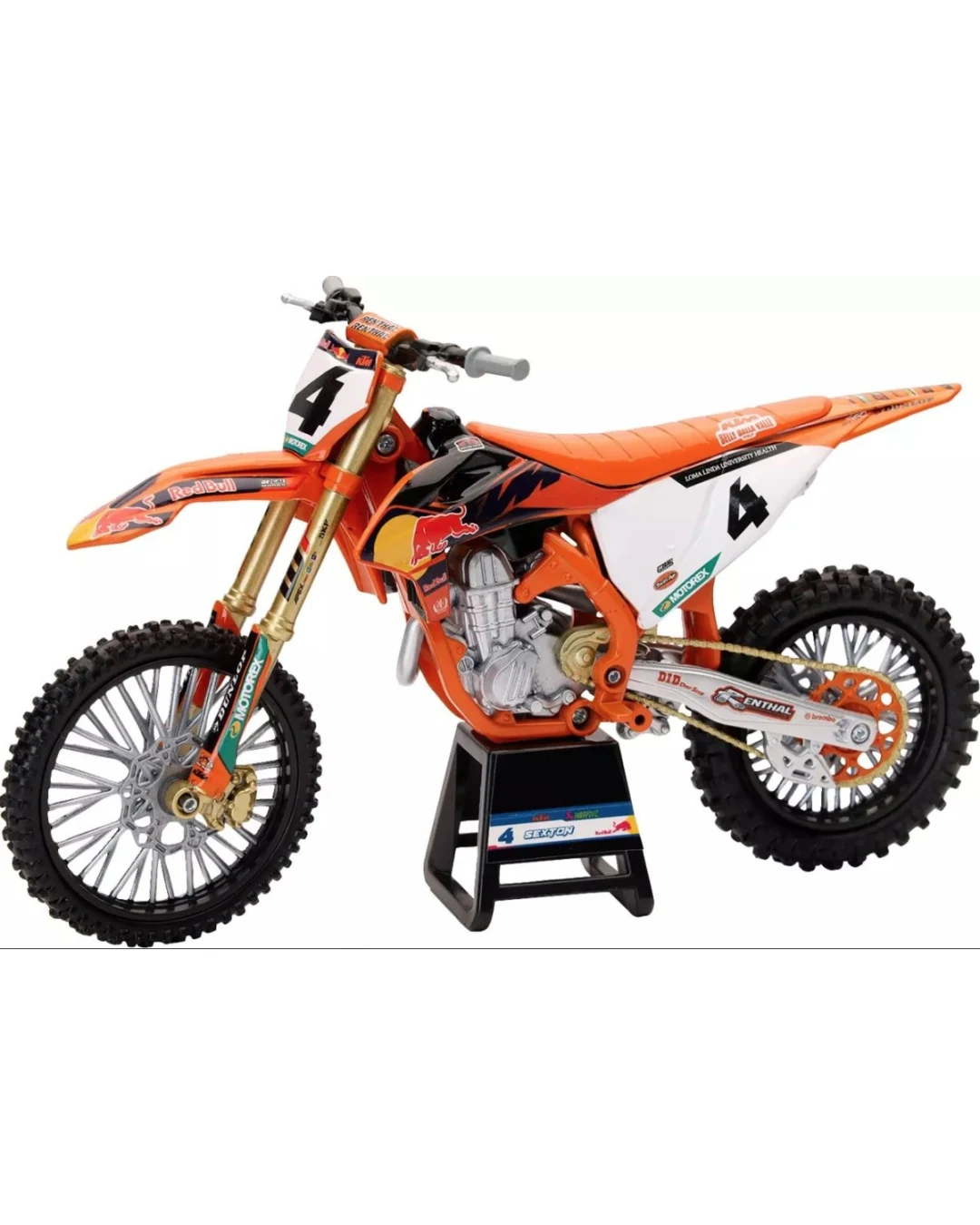 Мотоциклет играчка NEW-RAY KTM Red Bull 450 SX-F Chase Sexton (No 4) 1:12