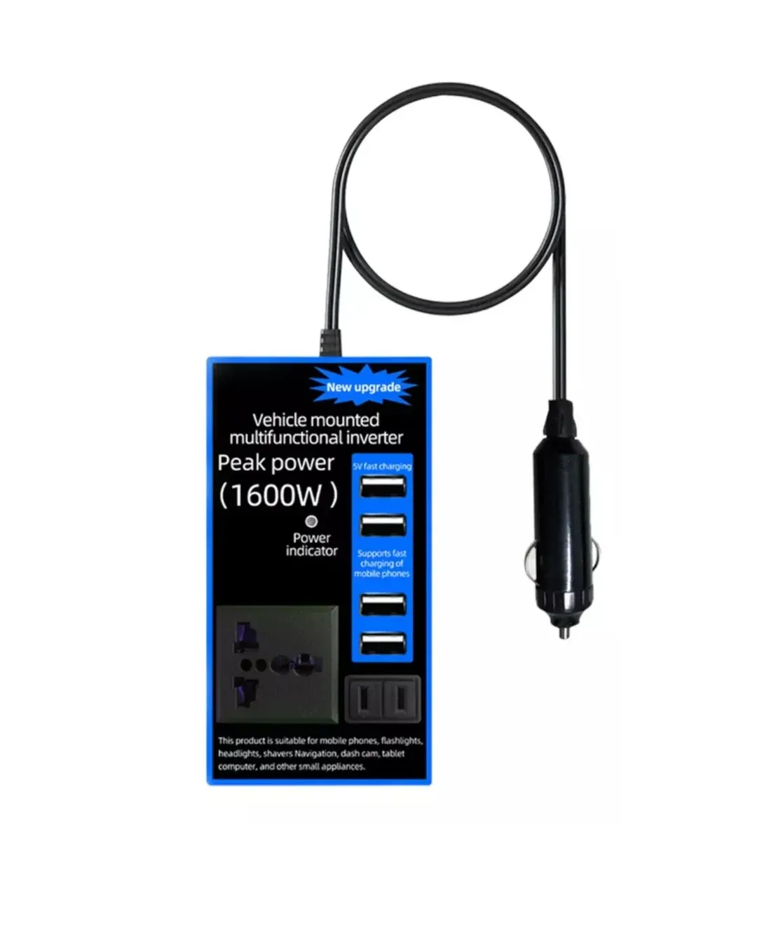 Мултифункционален Инвертор преобразувател на напрежение от 12V на 220V - 1600W