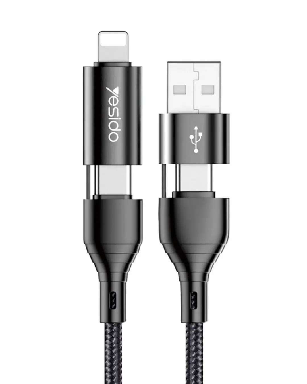 Мултифункционален кабел за телефон YESIDO CA59 USB/USB Type-C/iPhone (max 60W) 1.2 м