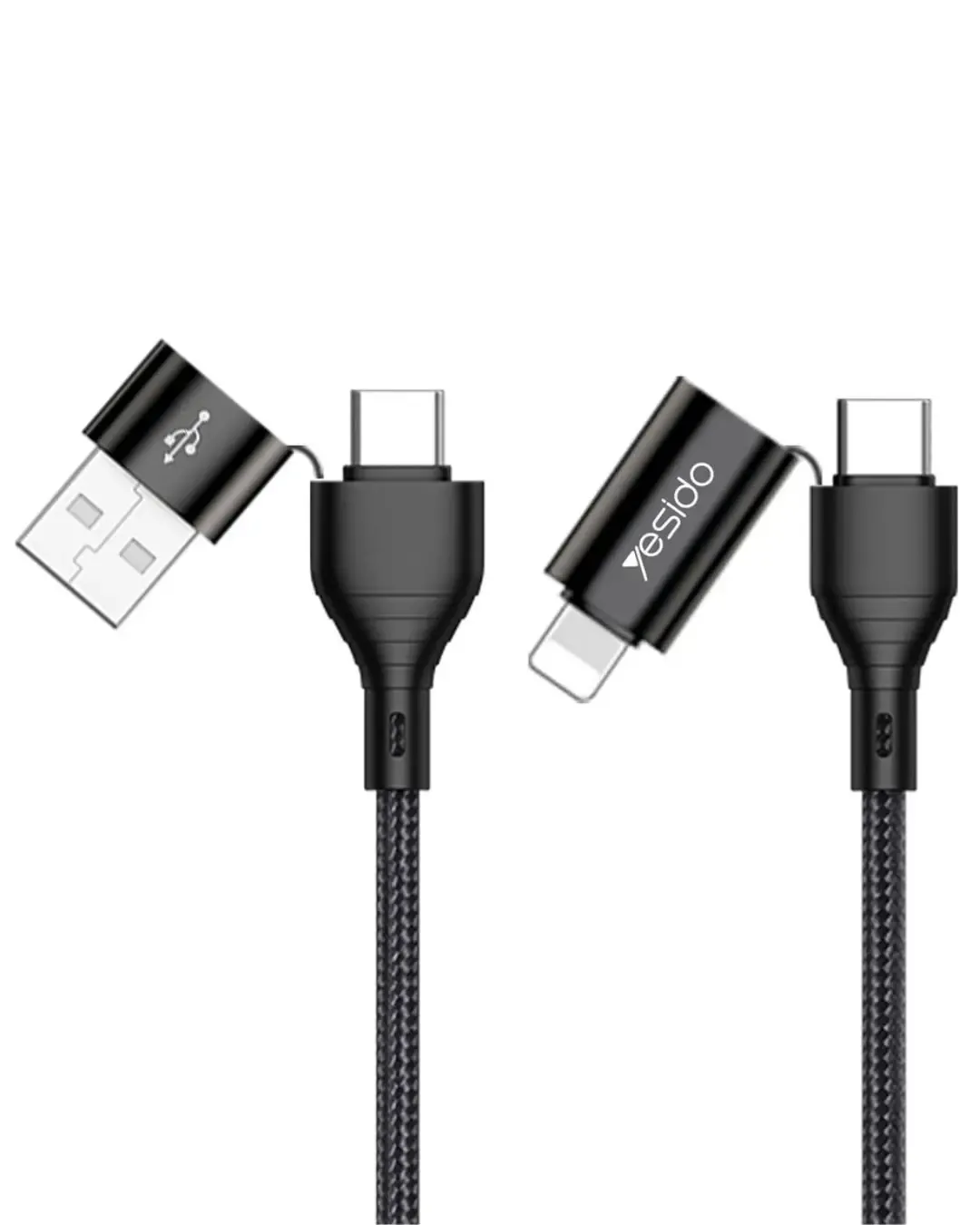 Мултифункционален кабел за телефон YESIDO CA59 USB/USB Type-C/iPhone (max 60W) 1.2 м