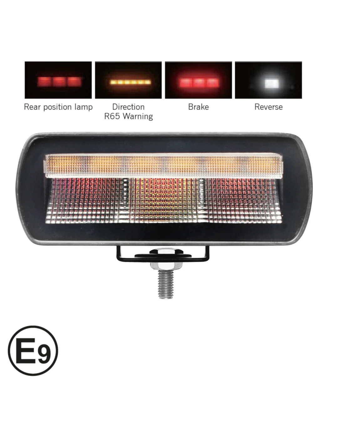 Мултифункционален LED стоп Flexzon – габарит / мигач / заден ход / аварийна блиц светлина с 4 функции, IP67/69K, 12–24V