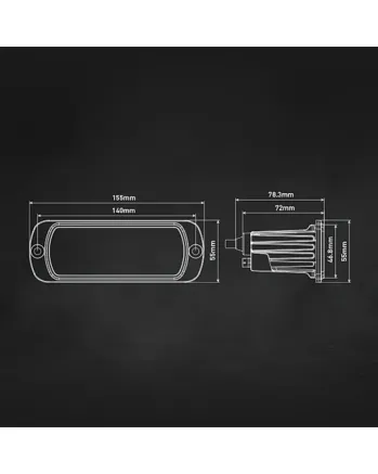 Мултифункционален LED стоп Flexzon – габарит / мигач / заден ход / аварийна светлина с 4 функции, IP65/67K, за вграждане, 12–24V