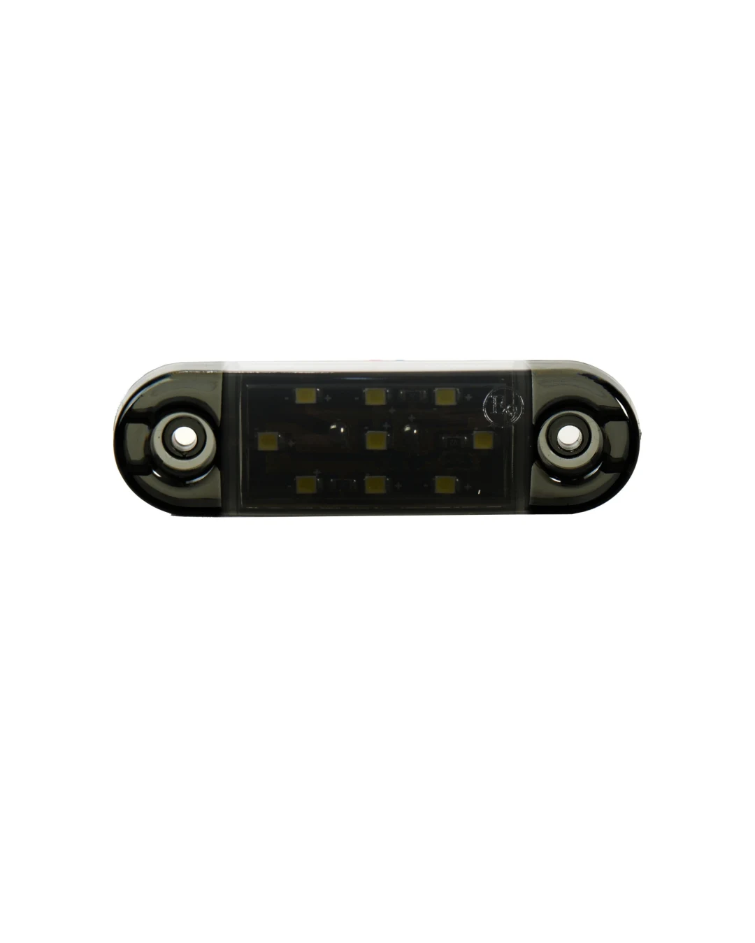 Опушен LED габарит маркер с 9 диода, Бял, 12V-24V, 20см кабел