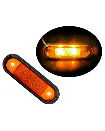 ОРАНЖЕВ LED Страничен Маркер Токос Габарит за Бус Платформа Камион Ремарке Автобус - 75мм х 22мм - 24V