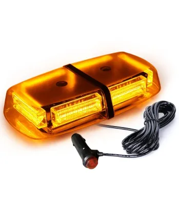 Оранжева 12V 24V Cob Лед Led Аварийна Сигнална Лампа Маяк Буркан с Магнит 48 Диода Оранжево Стъкло