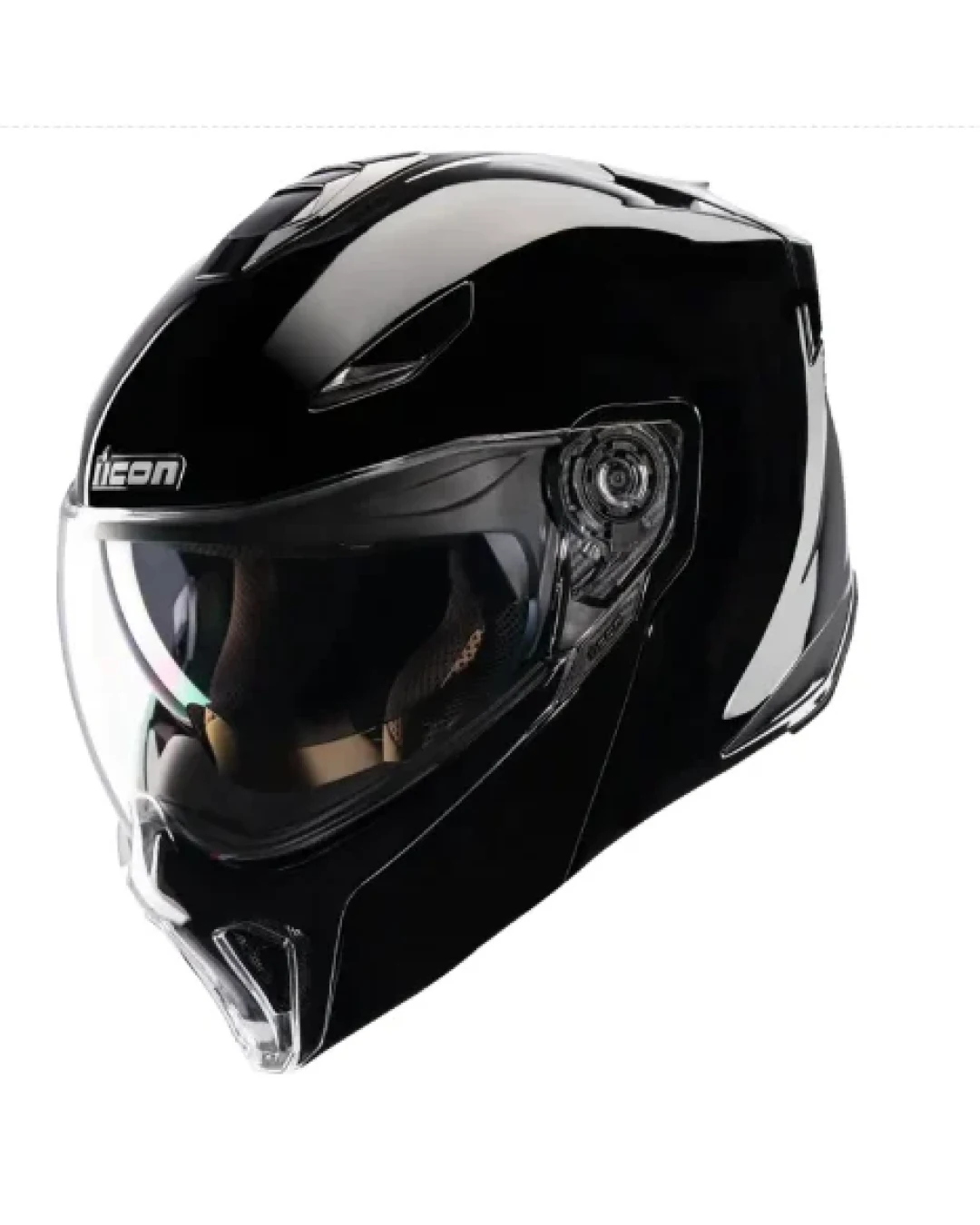 Отваряема каска ICON Threshold™ Solid Modular BLACK GLOSS