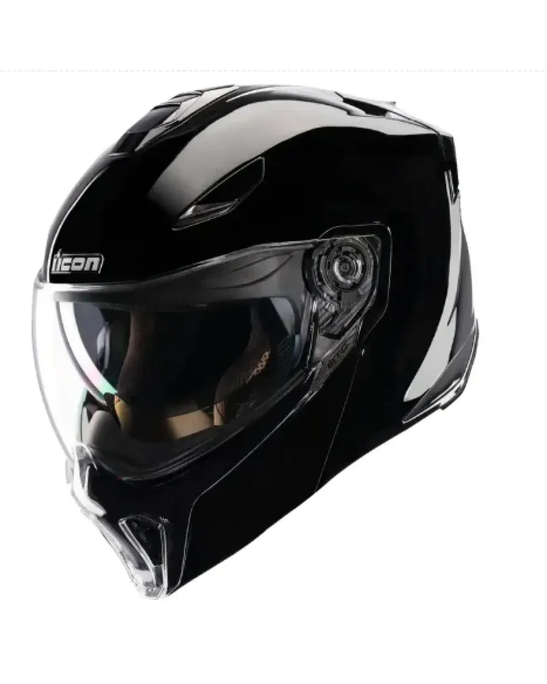Отваряема каска ICON Threshold Solid Modular Black Gloss