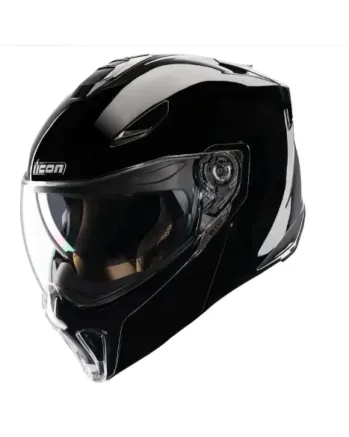 Отваряема каска ICON Threshold Solid Modular Black Gloss