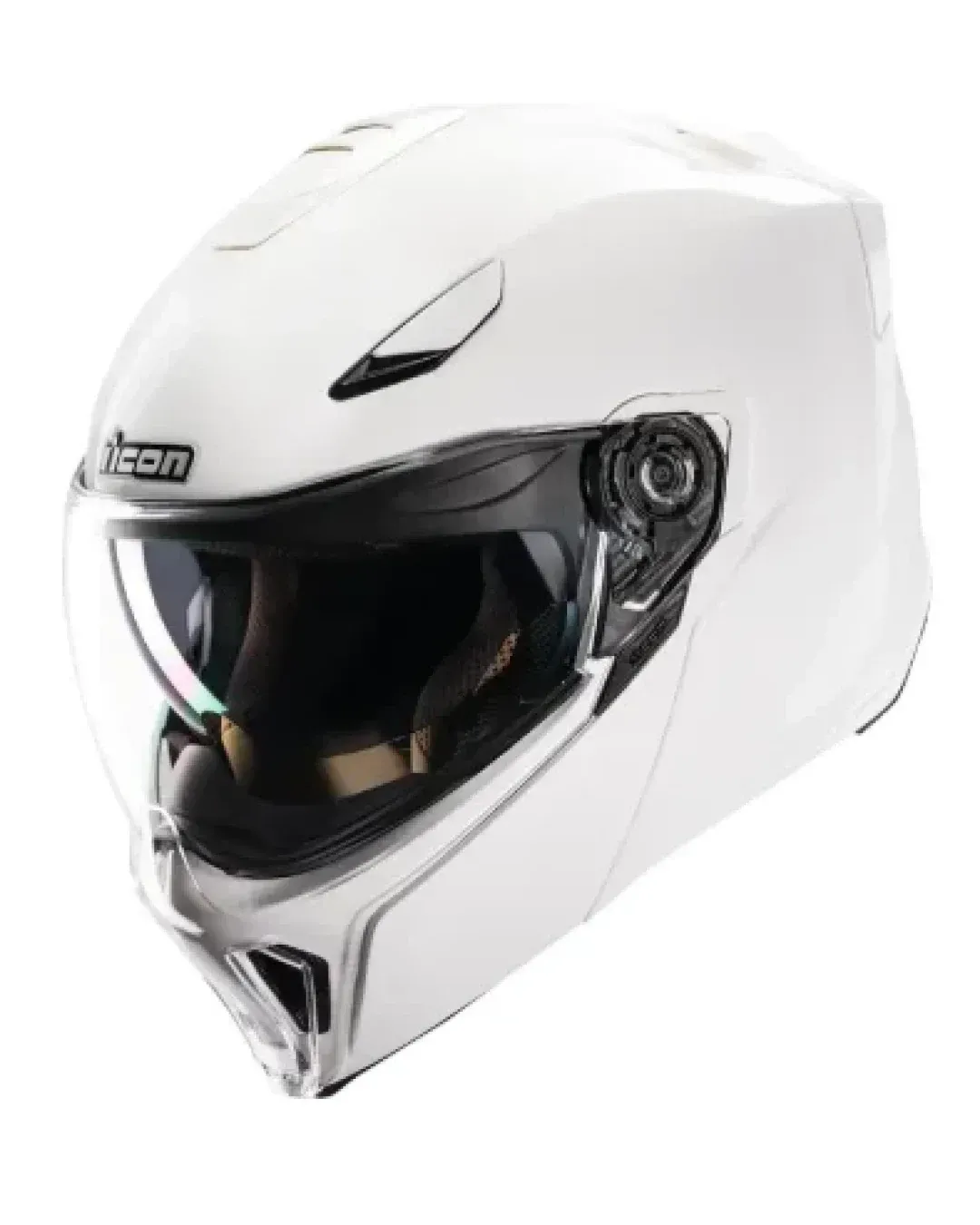 Отваряема каска ICON Threshold Solid Modular White Gloss