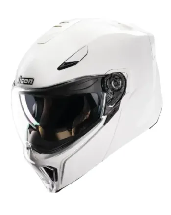 Отваряема каска ICON Threshold Solid Modular White Gloss