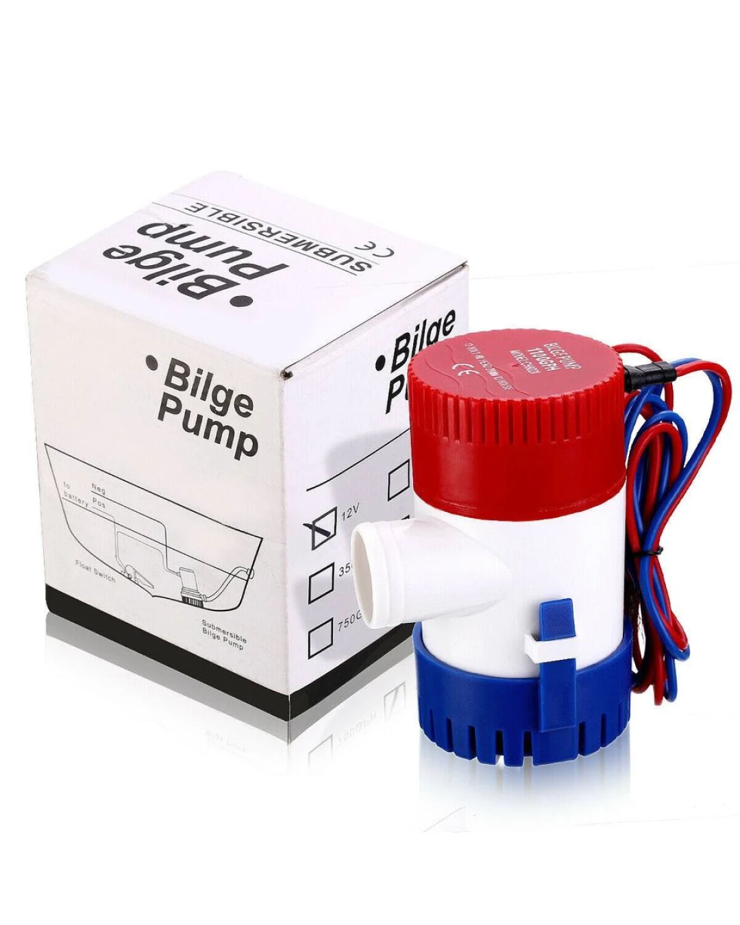 Отводнителна потопяема водна помпа на 12V 1100GPH 3500GPH за източчване или трансфер