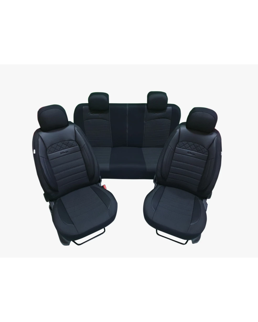 Пълен комплект COMFORT тапицерия/калъфи от еко кожа и текстил - цветове черно-черно