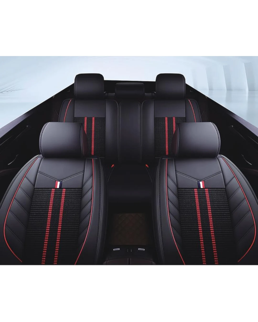 Пълен Комплект Еко Кожа И Плат Луксозни Калъфи За Седалки Универсална Авто Тапицерия