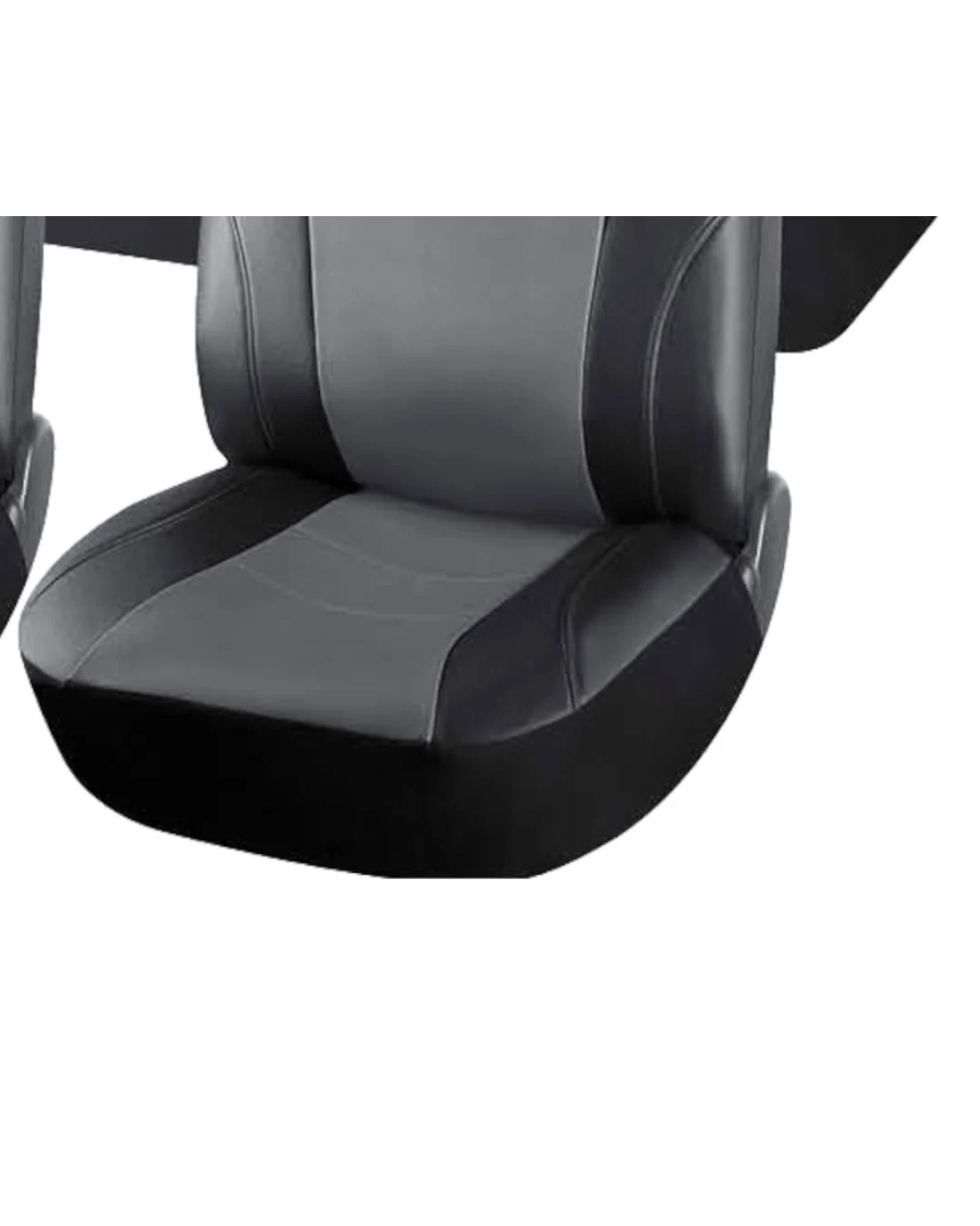 Пълен Комплект Калъфи Тапицерия За Автомобил За Предни и Задни Седалки Еко Кожа Сиво Черно 8 Части