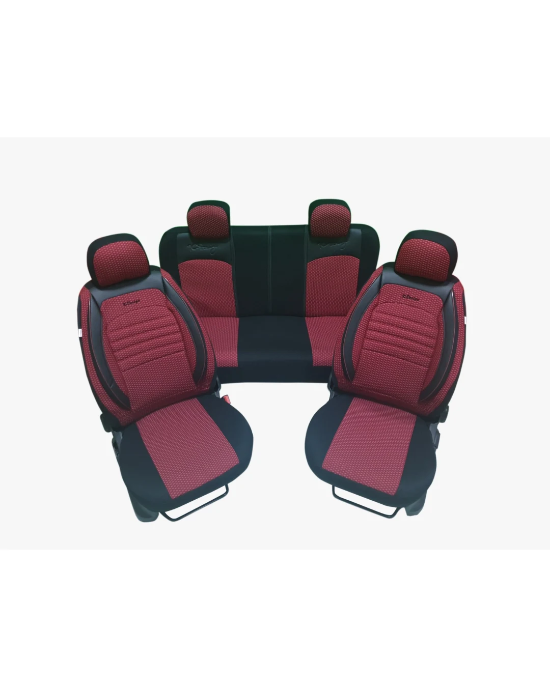 Пълен Комплект Лукс Калъфи За Авто Седалки Универсална Тапицерия Бордо