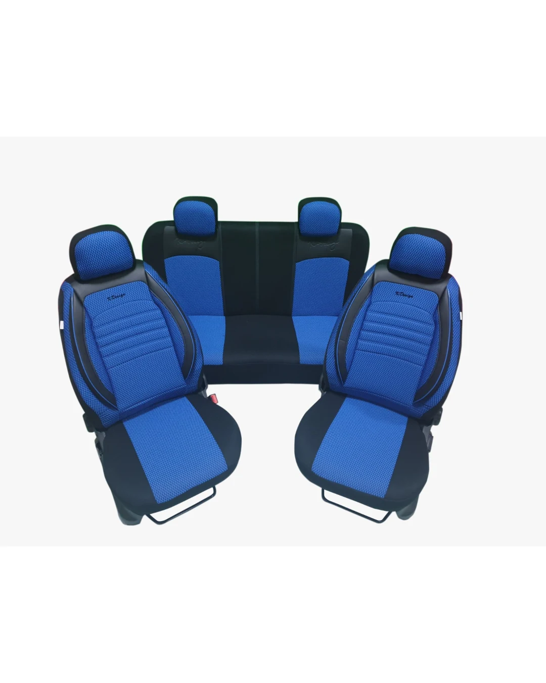 Пълен Комплект Лукс Калъфи За Авто Седалки Универсална Тапицерия Синьо