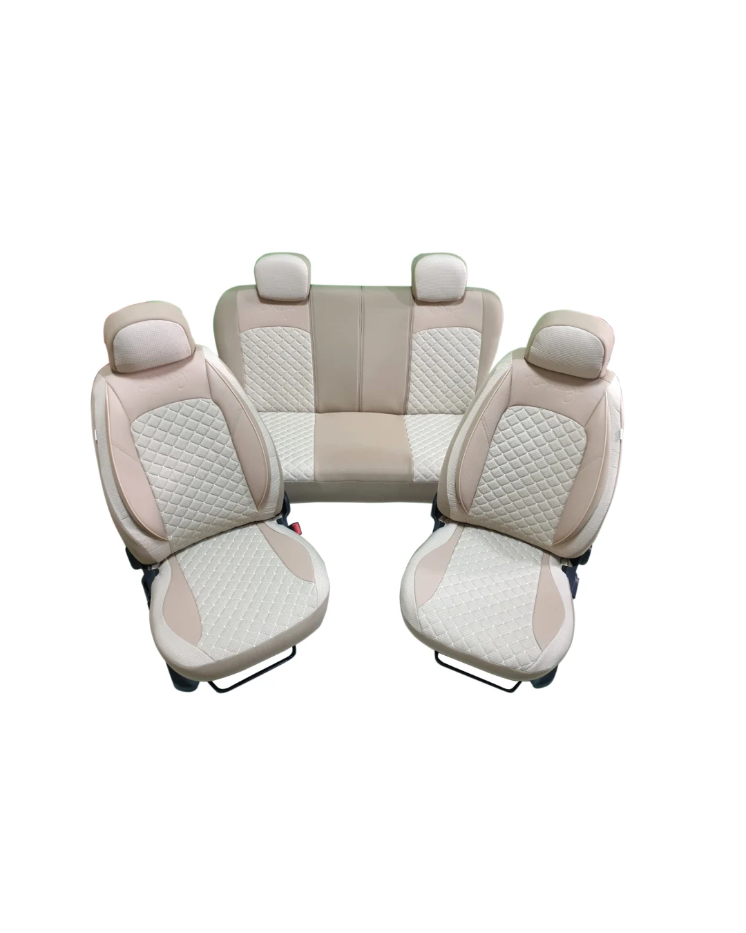 Пълен комплект PREMIUM тапицерия/калъфи от еко кожа и текстил - бежов цвят