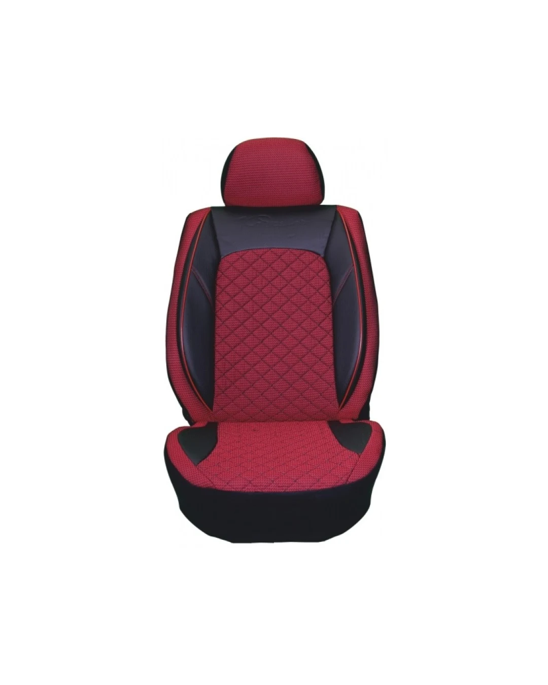 Пълен комплект PREMIUM тапицерия/калъфи от еко кожа и текстил - червено с черно