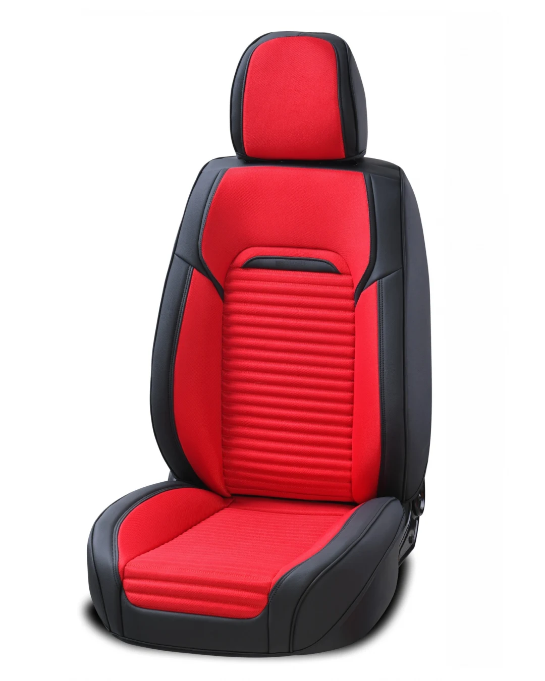 Пълен Комплект Универсална Тапицерия, Калъфи За Автомобилни Седалки Лукс Еко Кожа и Висококачествен Текстил в Черно и Червено
