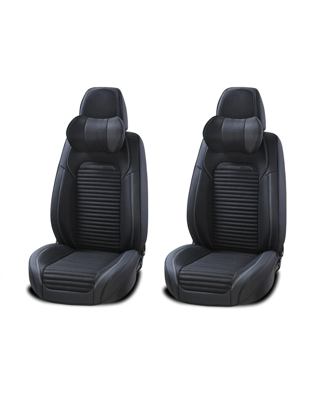 Пълен Комплект Универсална Тапицерия, Калъфи За Автомобилни Седалки Лукс Еко Кожа и Висококачествен Текстил в Черно TAP866