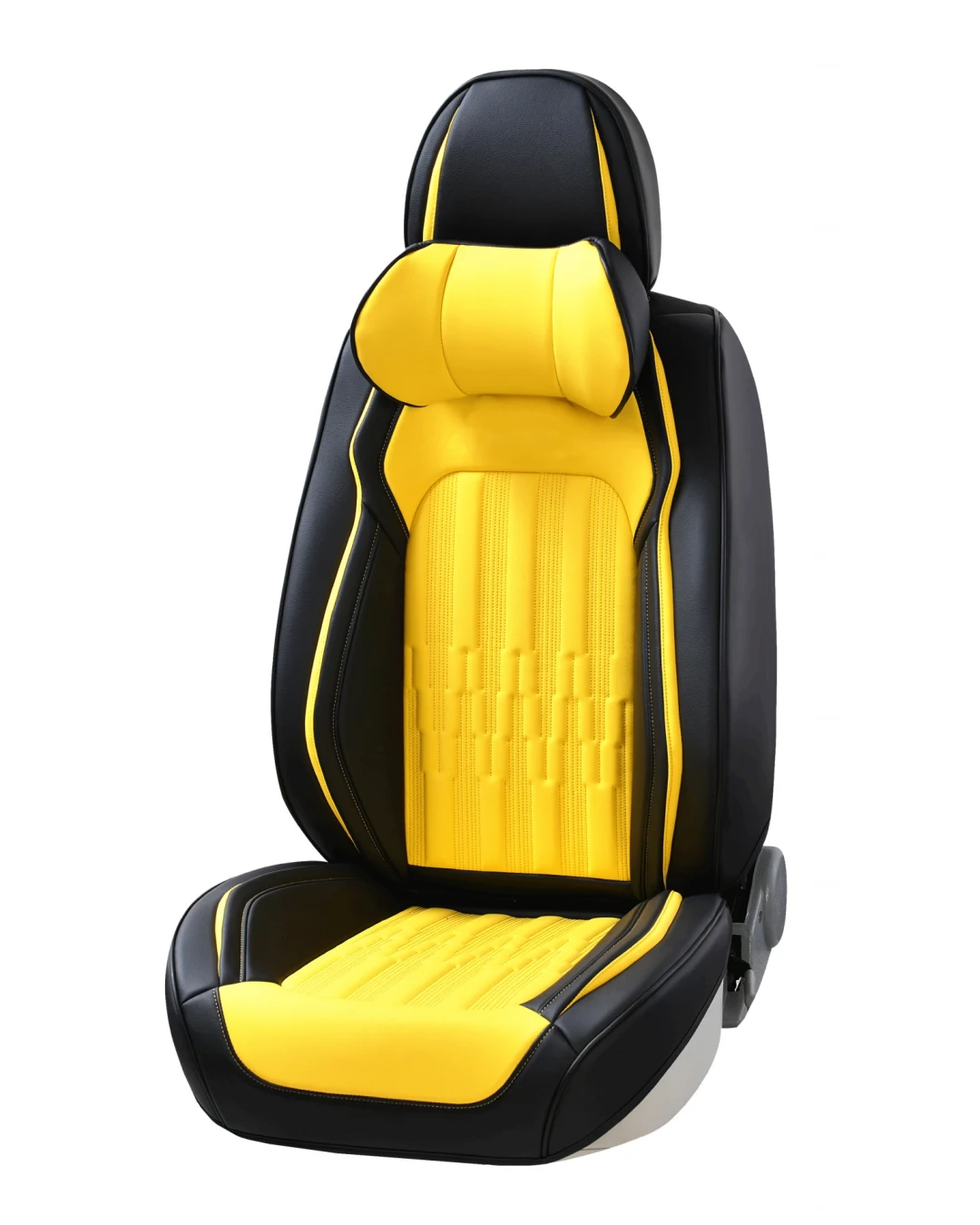 Пълен Комплект Универсална Тапицерия, Калъфи За Автомобилни Седалки Лукс Еко Кожа в Черно и Жълто TAP883