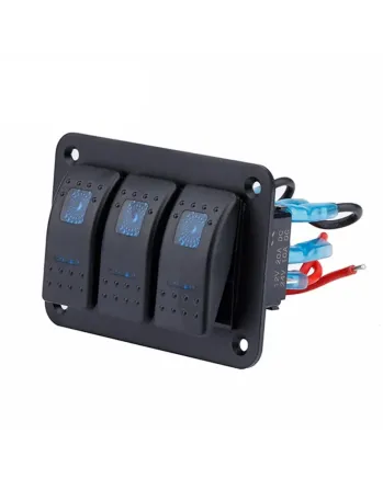 Панел за вграждане с 3 бутона ON-OFF универсални 12-24V за LED светлини бар фарове лебедки лампи за кола камион каравана джипове лодка и др.