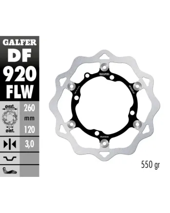 Плаващ преден спирачен диск Galfer WAVE FLOATING (C. STEEL) 260x3mm DF920FLW