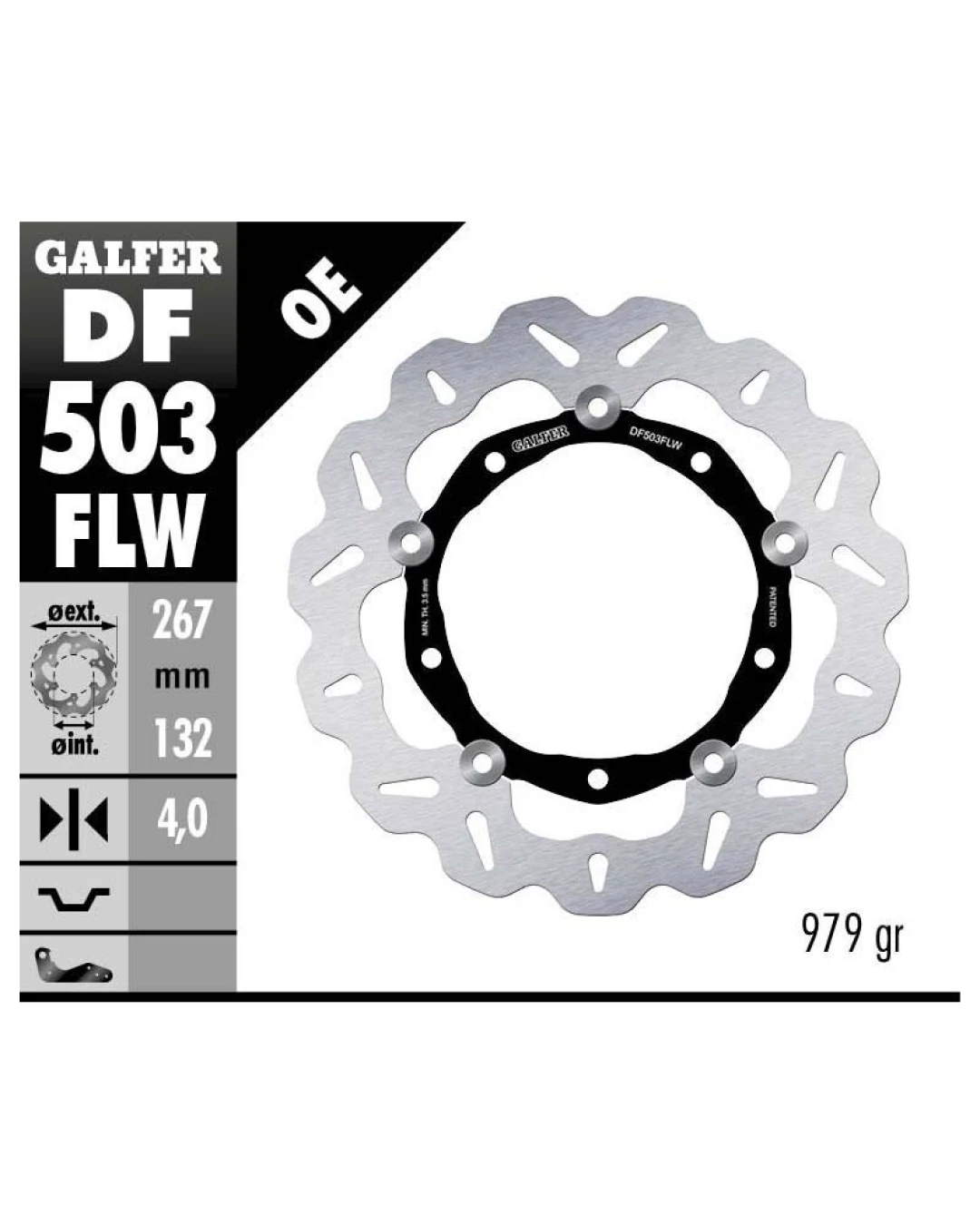 Плаващ преден спирачен диск Galfer WAVE FLOATING (C. STEEL) 267x4mm DF503FLW