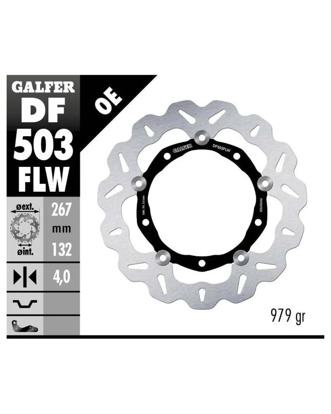 Плаващ преден спирачен диск Galfer WAVE FLOATING (C. STEEL) 267x4mm DF503FLW