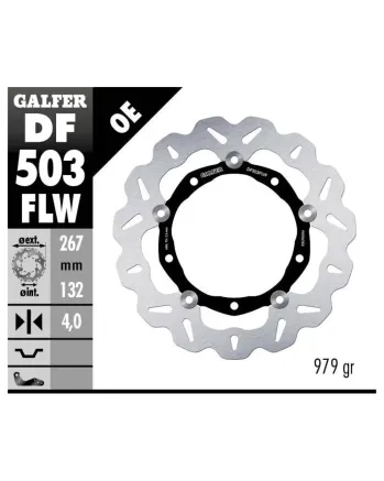 Плаващ преден спирачен диск Galfer WAVE FLOATING (C. STEEL) 267x4mm DF503FLW