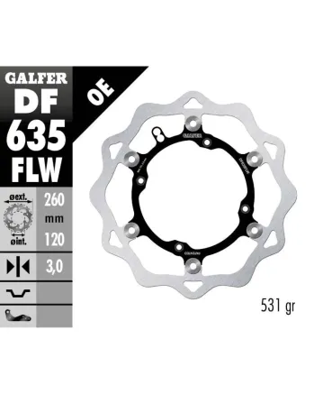 Плаващ преден спирачен диск Galfer WAVE FLOATING (C. STEEL) DF635FLW