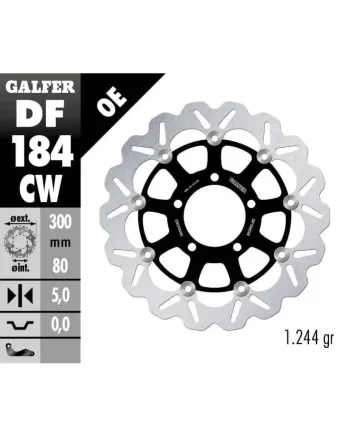 Плаващ преден спирачен диск Galfer WAVE FLOATING COMPLETE (C. ALU.) 300x5mm DF184CW