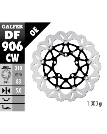 Плаващ преден спирачен диск Galfer WAVE FLOATING COMPLETE (C. ALU.) 309,5x5mm DF906CW