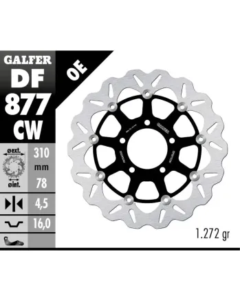 Плаващ преден спирачен диск Galfer WAVE FLOATING COMPLETE (C. ALU.) 310x4,5mm DF877CW