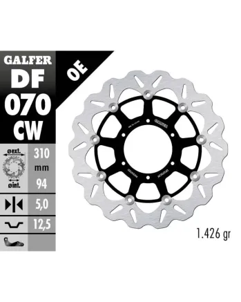 Плаващ преден спирачен диск Galfer WAVE FLOATING COMPLETE (C. ALU.) 310x5mm DF070CW