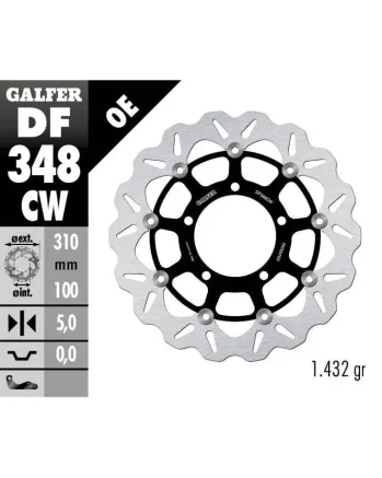 Плаващ преден спирачен диск Galfer WAVE FLOATING COMPLETE (C. ALU.) 310x5mm DF348CW