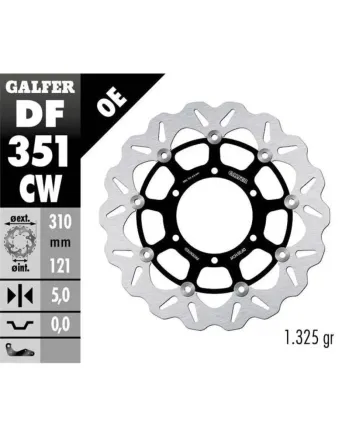 Плаващ преден спирачен диск Galfer WAVE FLOATING COMPLETE (C. ALU.) 310x5mm DF351CW