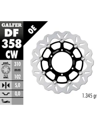 Плаващ преден спирачен диск Galfer WAVE FLOATING COMPLETE (C. ALU.) 310x5mm DF358CW