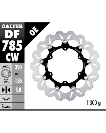 Плаващ преден спирачен диск Galfer WAVE FLOATING COMPLETE (C. ALU.) 320x5m DF785CW