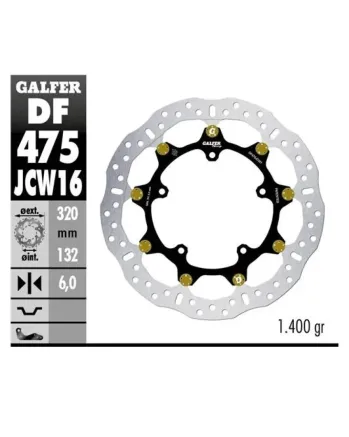 Плаващ преден спирачен диск Galfer WAVE FLOATING RACING 320x5mm DF475JCW160G03