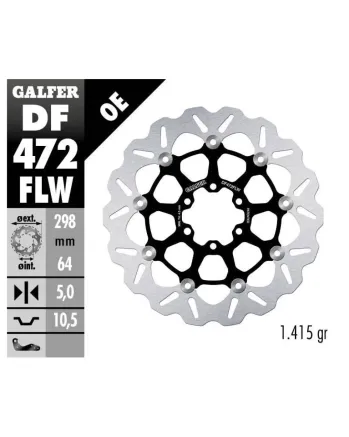 Плаващ преден/заден спирачен диск Galfer WAVE FLOATING (C. STEEL) 298x5mm DF472FLW