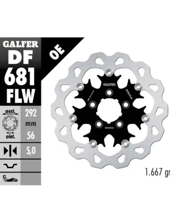 Плаващ заден спирачен диск Galfer WAVE FLOATING (C. STEEL)  292x5mm DF681FLW