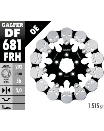 Плаващ заден спирачен диск Galfer WAVE SKULL DESIGN FLOATING 292x5mm DF681FRH