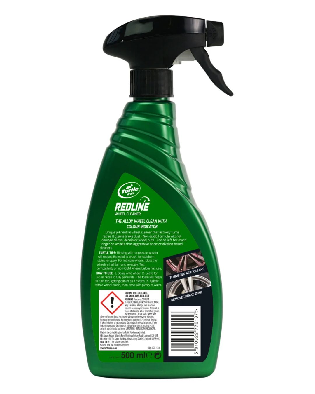 Почистващ препарат за джанти Turtle Wax Redline Wheel Cleaner 500 мл