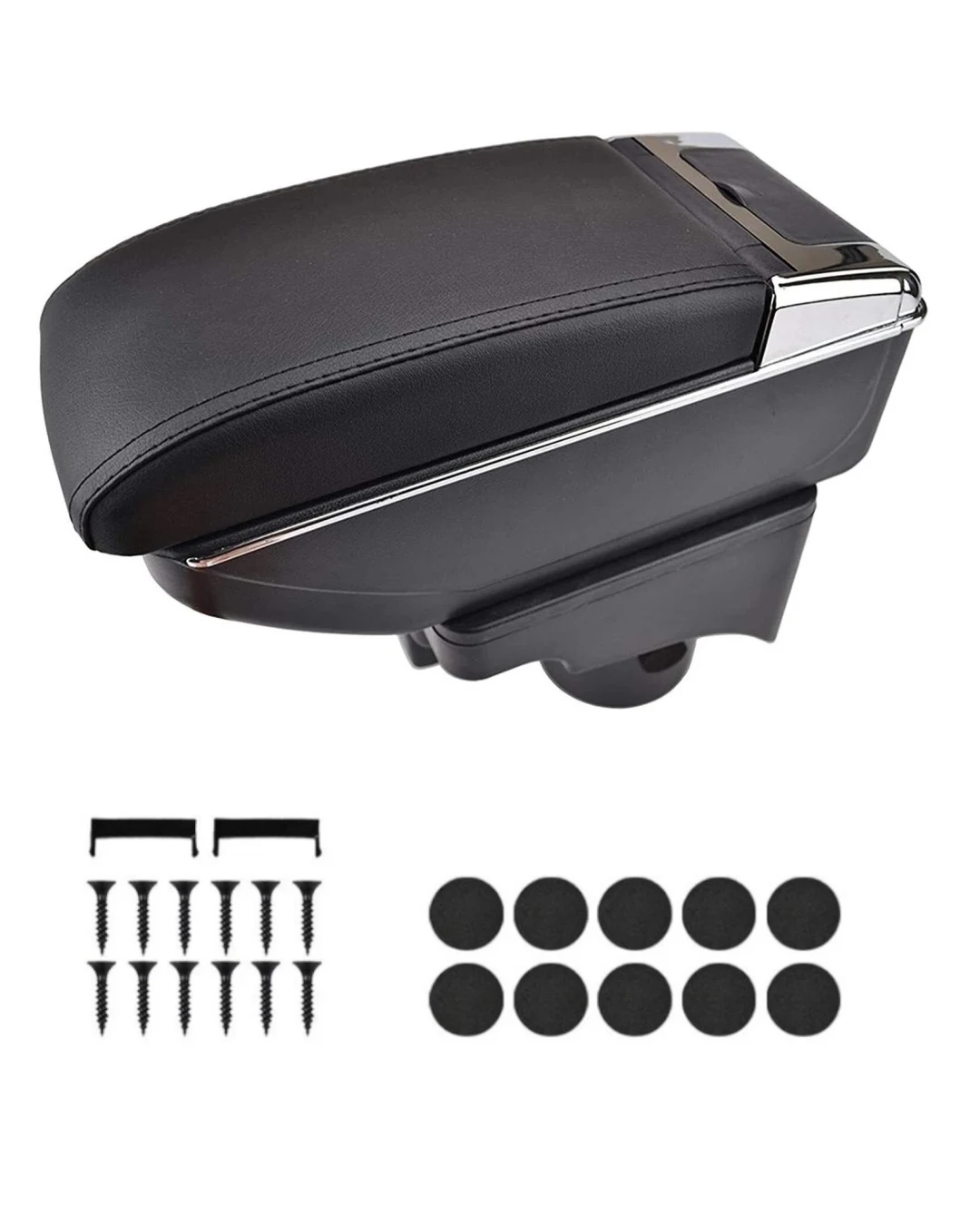 Подлакътник барче за VW Golf V MK5, VI MK6, VW Jetta V MK5 - Еко кожа – Черен