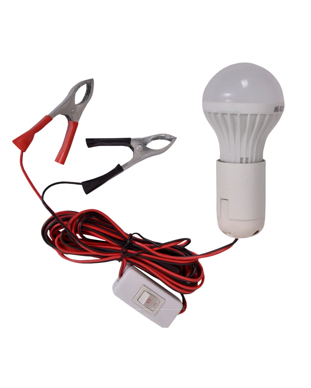 Подвижна работна LED лампа с щипки кабел и ключ 12V 9W