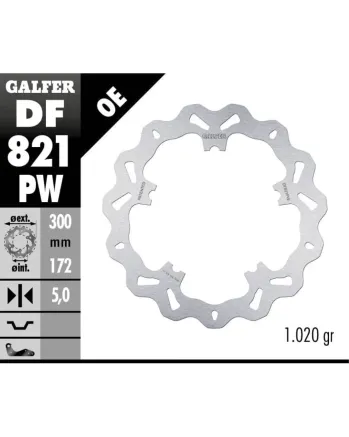 Преден спирачен диск Galfer BRAKE TRACK WAVE 300x5mm DF821PW