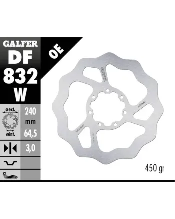 Преден спирачен диск Galfer DISC WAVE FIXED 240x3mm DF832W